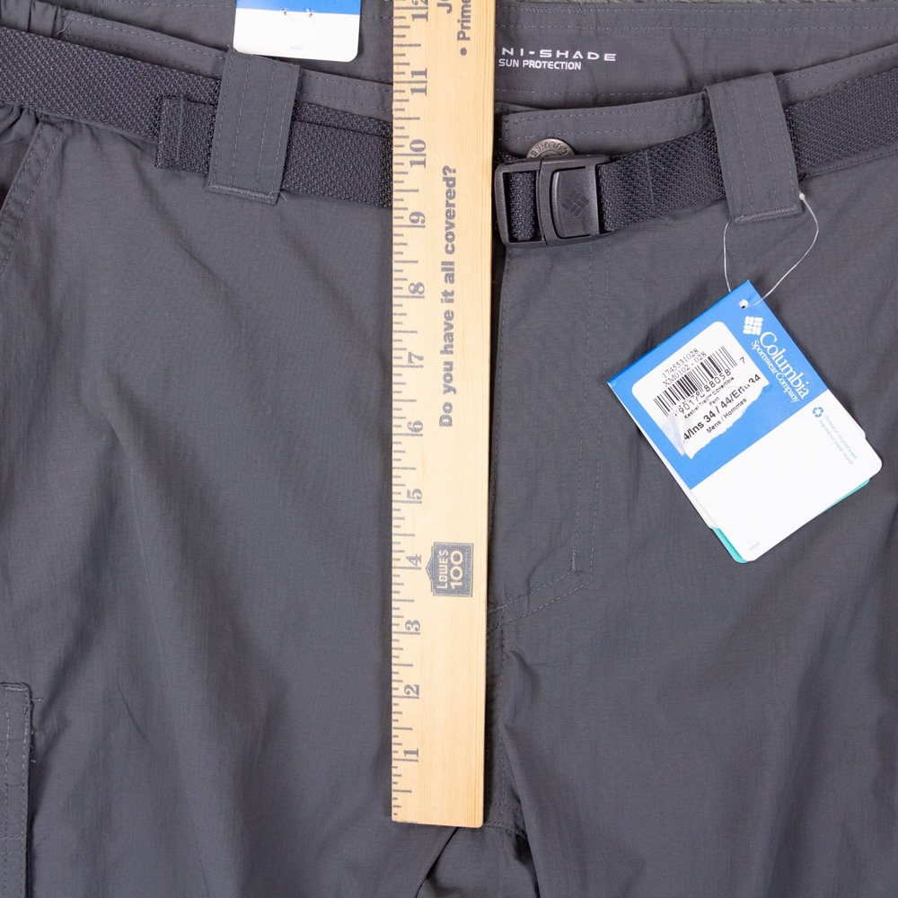 NWT Columbia Kestrel Trail Convertible Pants Mens 34x34 Grey Nylon UPF 50 - Picture 12 of 15